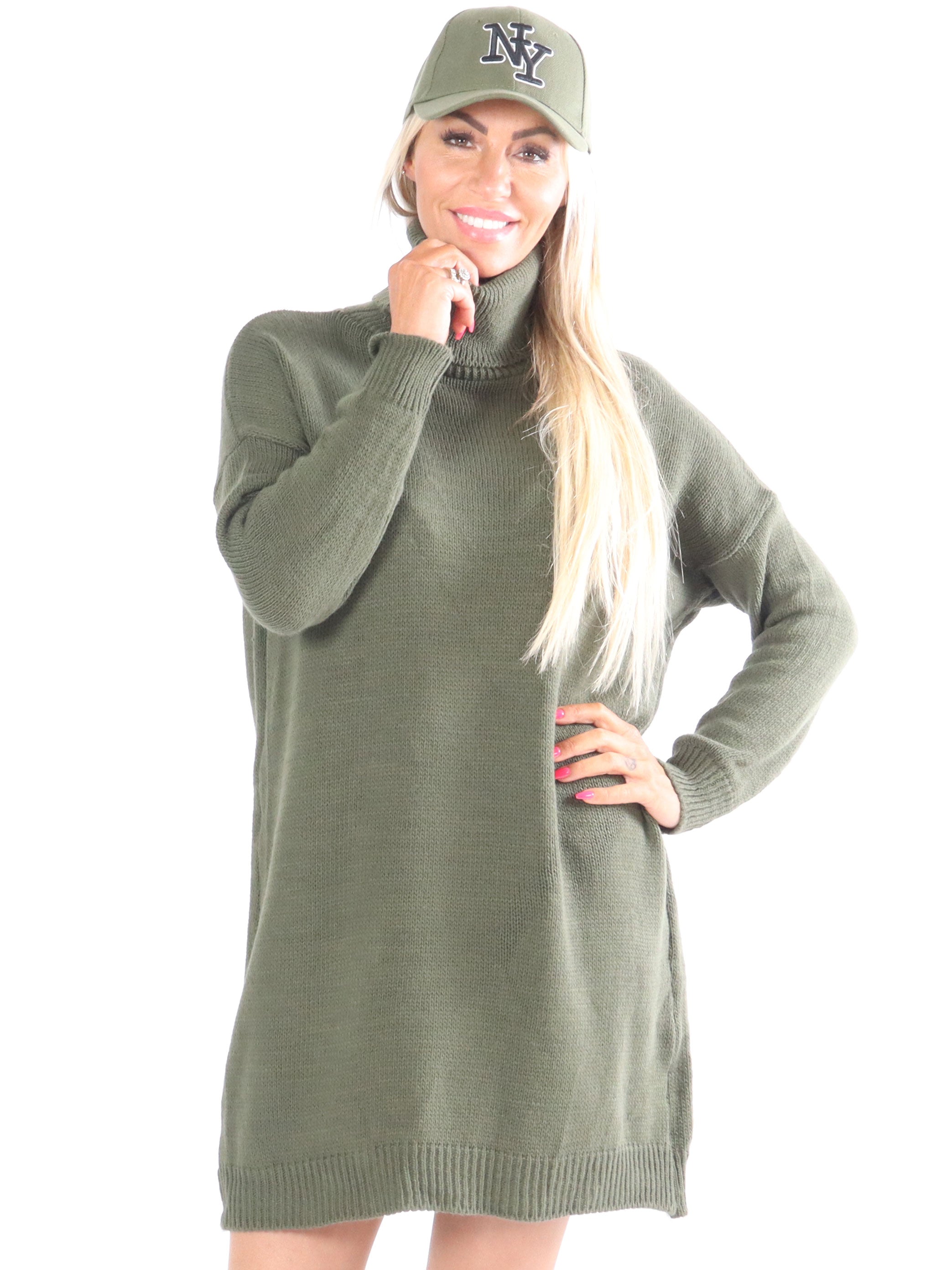 Miranda - Strikkjole med turtleneck